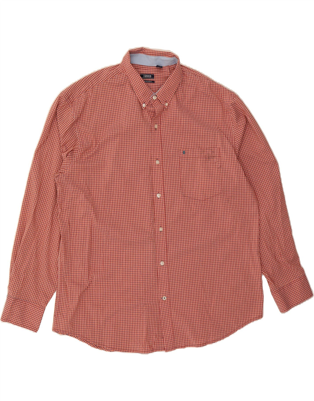 IZOD Mens Shirt XL Maroon Gingham Cotton Vintage Izod and Second-Hand Izod from Messina Hembry 