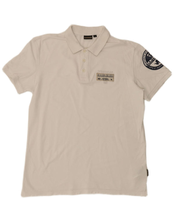 Napapijri Polo Graphique Graphique XL Homme Blanc Coton