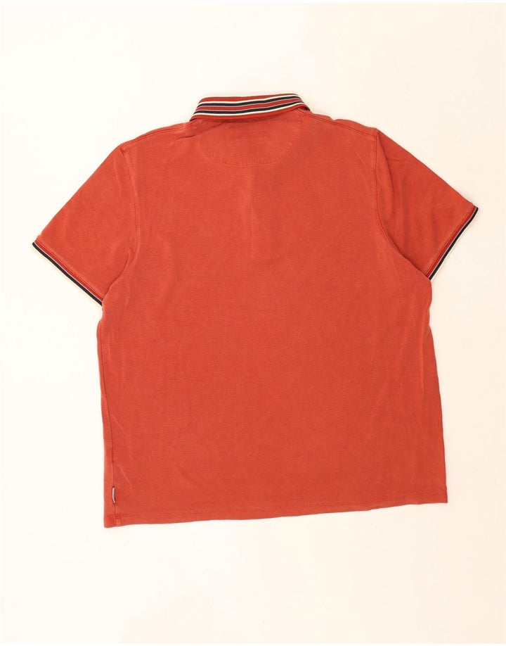 Ted Baker Polo Homme XL Orange Rayé Lyocell