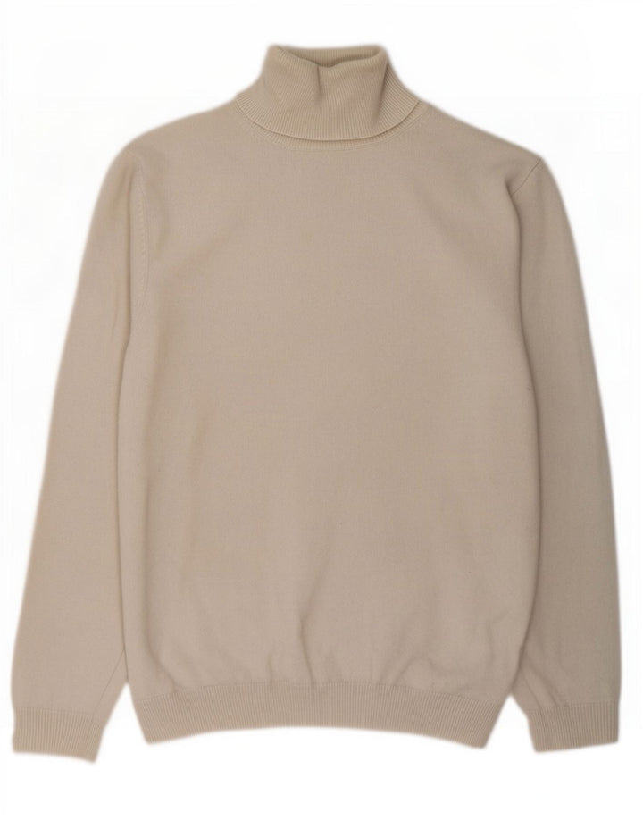 Massimo Dutti Pull col roulé pour femme UK 16 Grande laine beige
