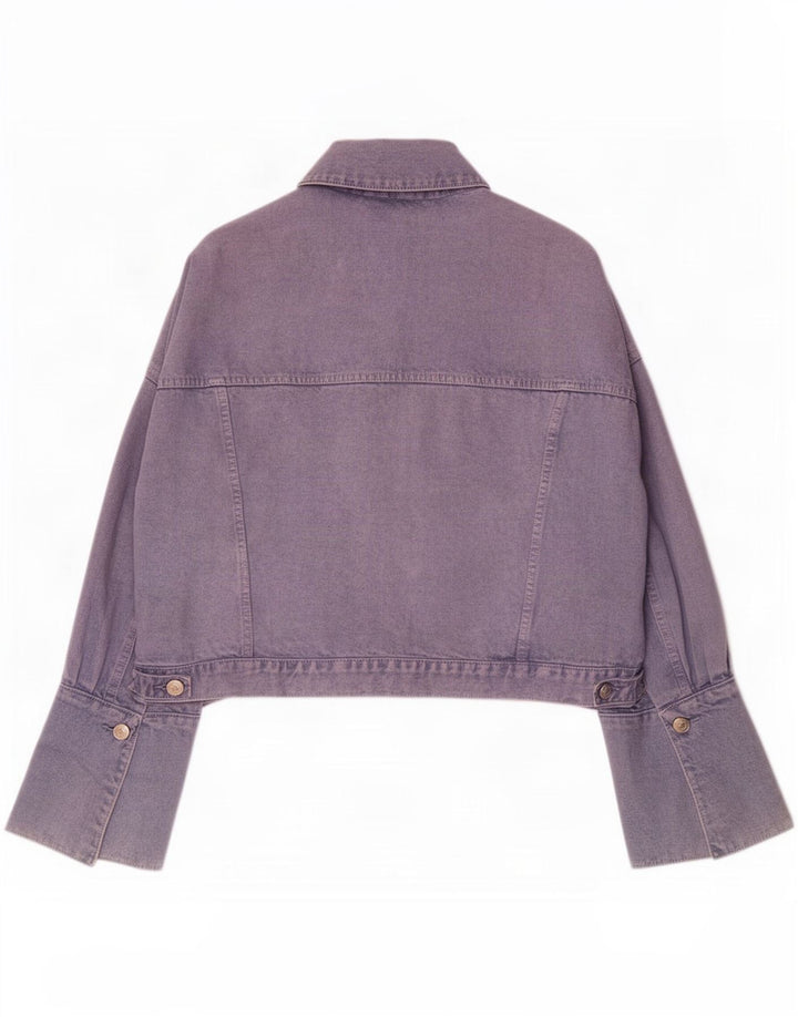Zara Veste en jean surdimensionnée pour femme UK 14 Coton violet moyen
