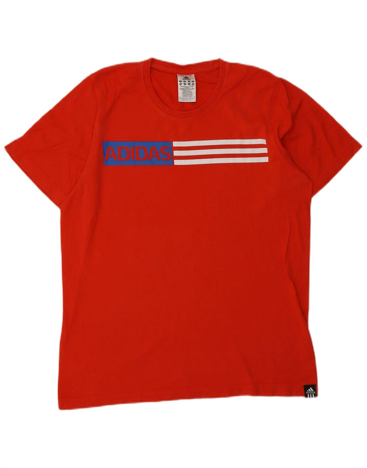 Adidas T-Shirt Graphique Homme Rouge Moyen Coton