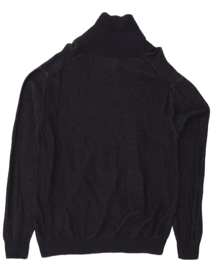 CHAPS Pull Col Châle Homme XL Bleu Marine Moucheté
