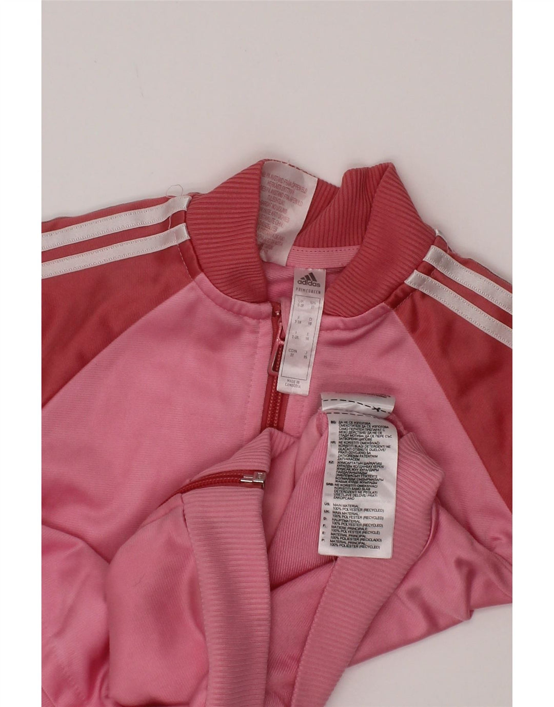 Adidas Veste de Survêtement Fille 2-3 Ans Rose Colorblock Polyester