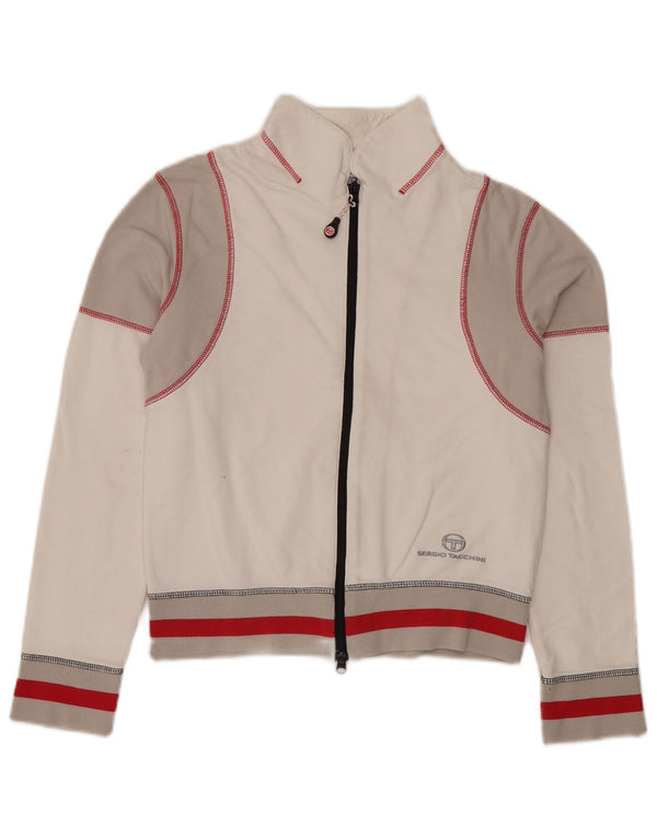 Sergio Tacchini Veste de survêtement pour femme IT 44 Medium White Colourblock