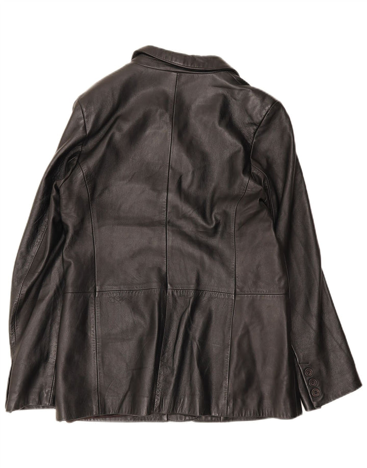Conbipel Veste Blazer En Cuir 4 Boutons Femme IT 48 XL Noir