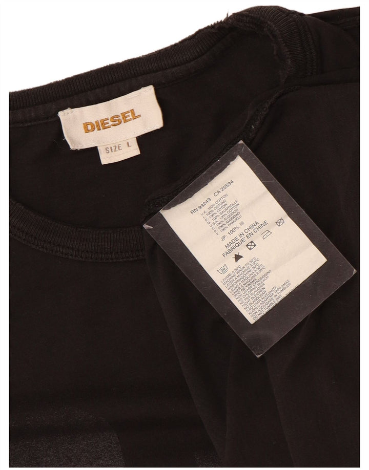 Diesel T-Shirt Graphique Homme Grand Noir Coton