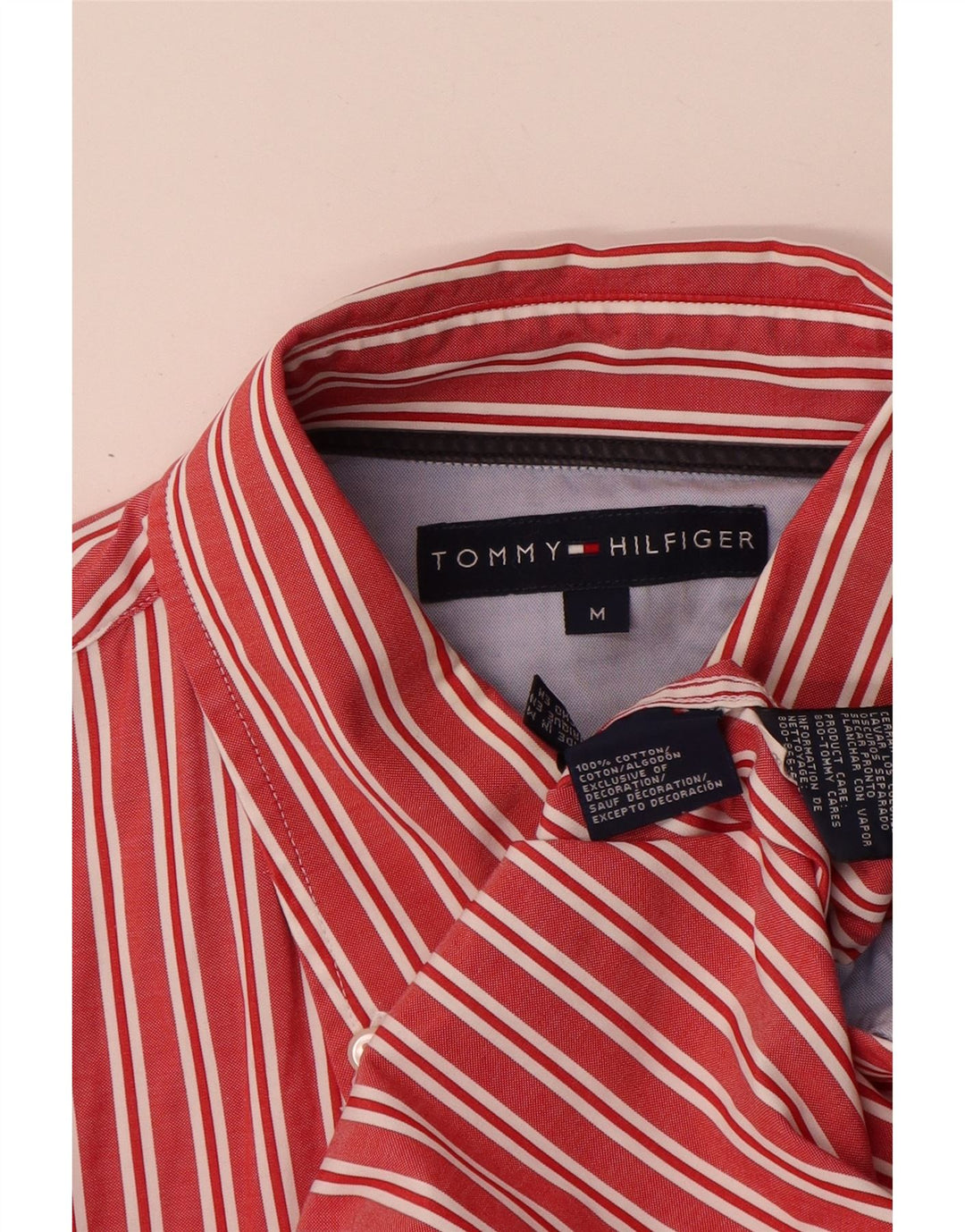 Tommy Hilfiger Chemise Homme Coton Rayé Rouge Moyen