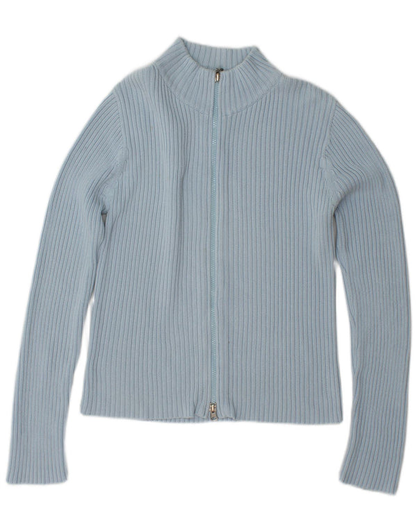 TOM TAILOR Pull Cardigan Court Femme UK 12 Bleu Moyen