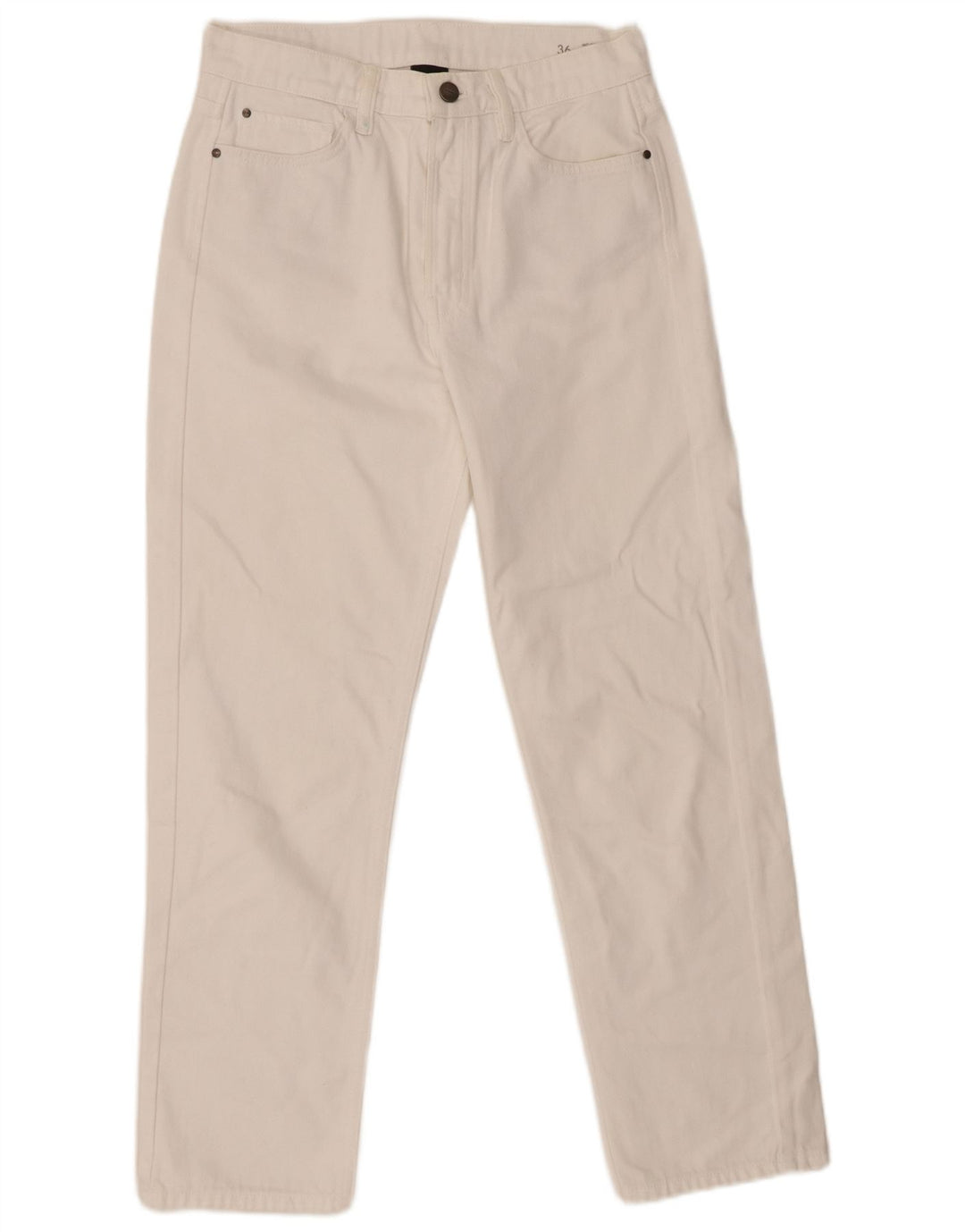 Massimo Dutti Pantalon décontracté pour femme EU 36 Small W26 L27 Coton blanc