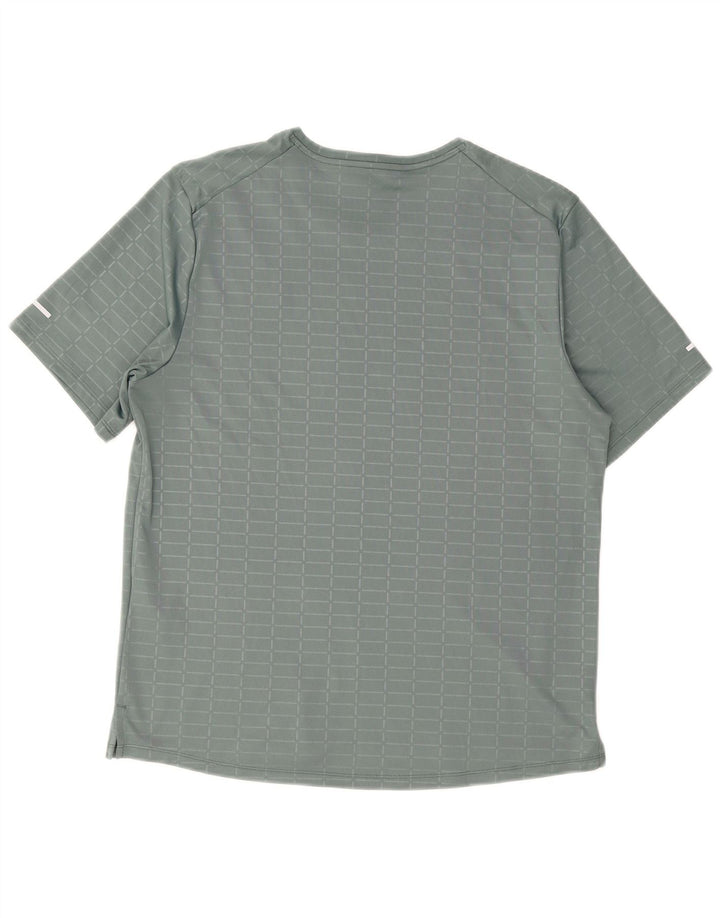 Nike Homme Dri Fit T-Shirt Haut Gris Moyen à Carreaux Polyester