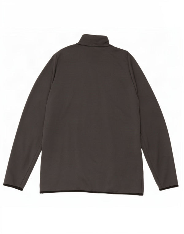 Nike Hommes Dri Fit Zip Neck Pull Survêtement Haut Large Gris Polyester