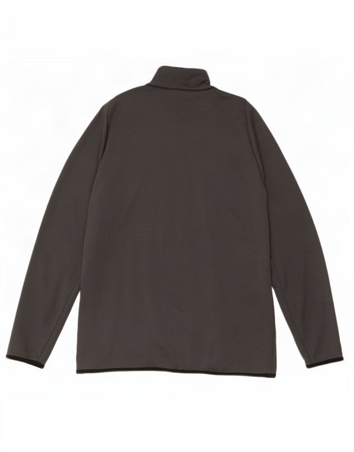 Nike Hommes Dri Fit Zip Neck Pull Survêtement Haut Large Gris Polyester