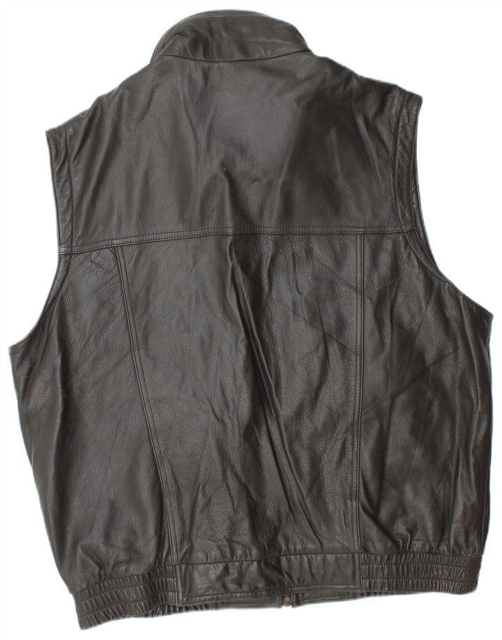 PRINCE Gilet en Cuir Homme IT 56 3XL Cuir Noir