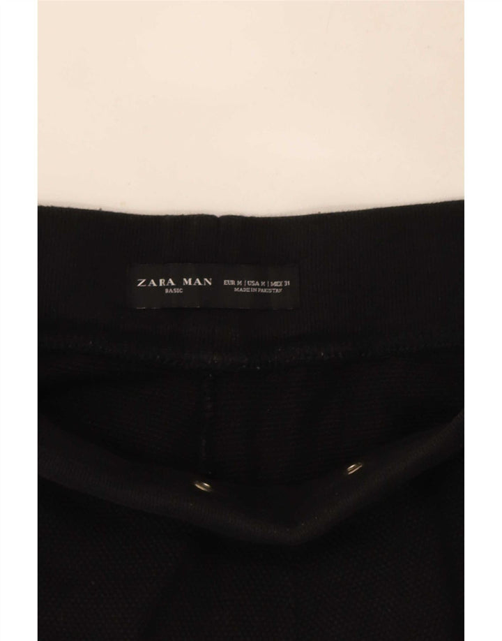 Pantalon De Survêtement Zara Homme Joggers Coton Noir Moyen