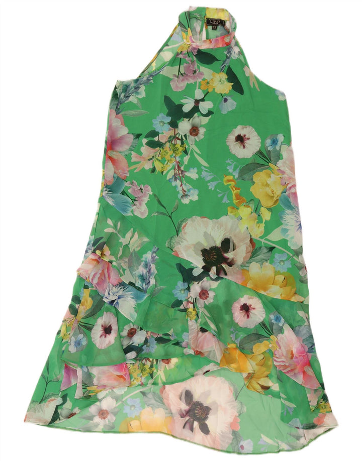Lipsy Robe dos nu pour femme UK 42 en polyester floral vert moyen