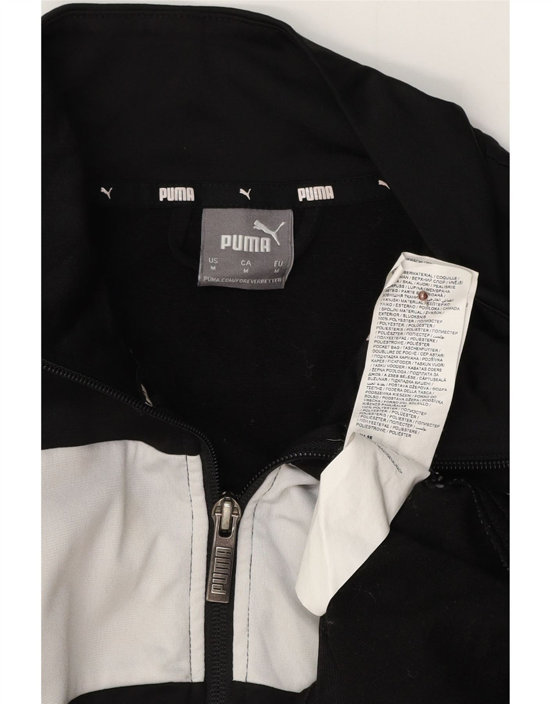 PUMA Veste de Survêtement Homme Noir Moyen Polyester Colorblock