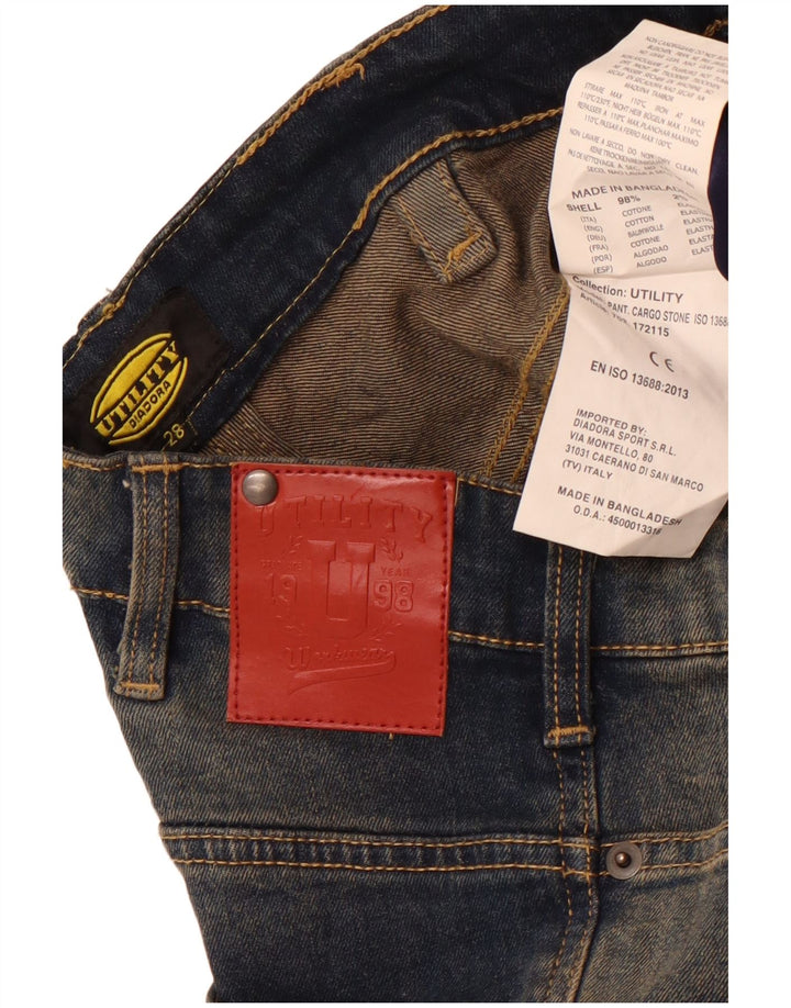 Diadora Jean Cargo Slim Femme W28 L32 Bleu Marine Coton