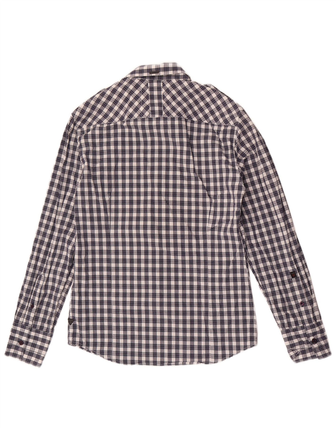 Guess Chemise Homme Petit Carreau Bleu Coton