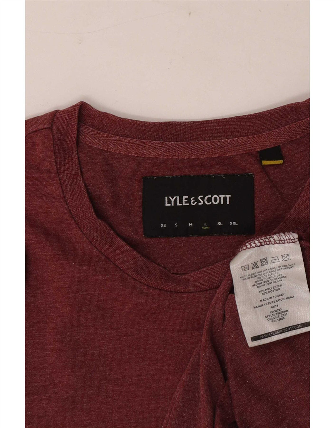 Lyle & Scott T-Shirt Homme Haut Large Bordeaux Polyester