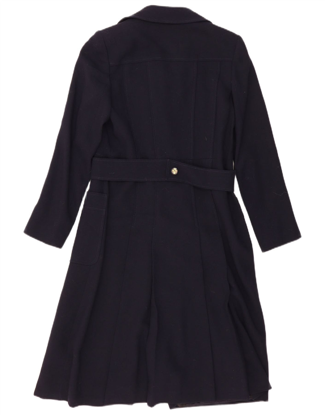 vintage Femme Pardessus UK 10 Petit Bleu Marine