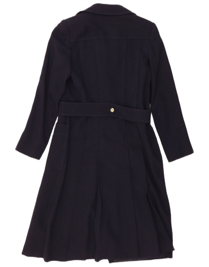 vintage Femme Pardessus UK 10 Petit Bleu Marine