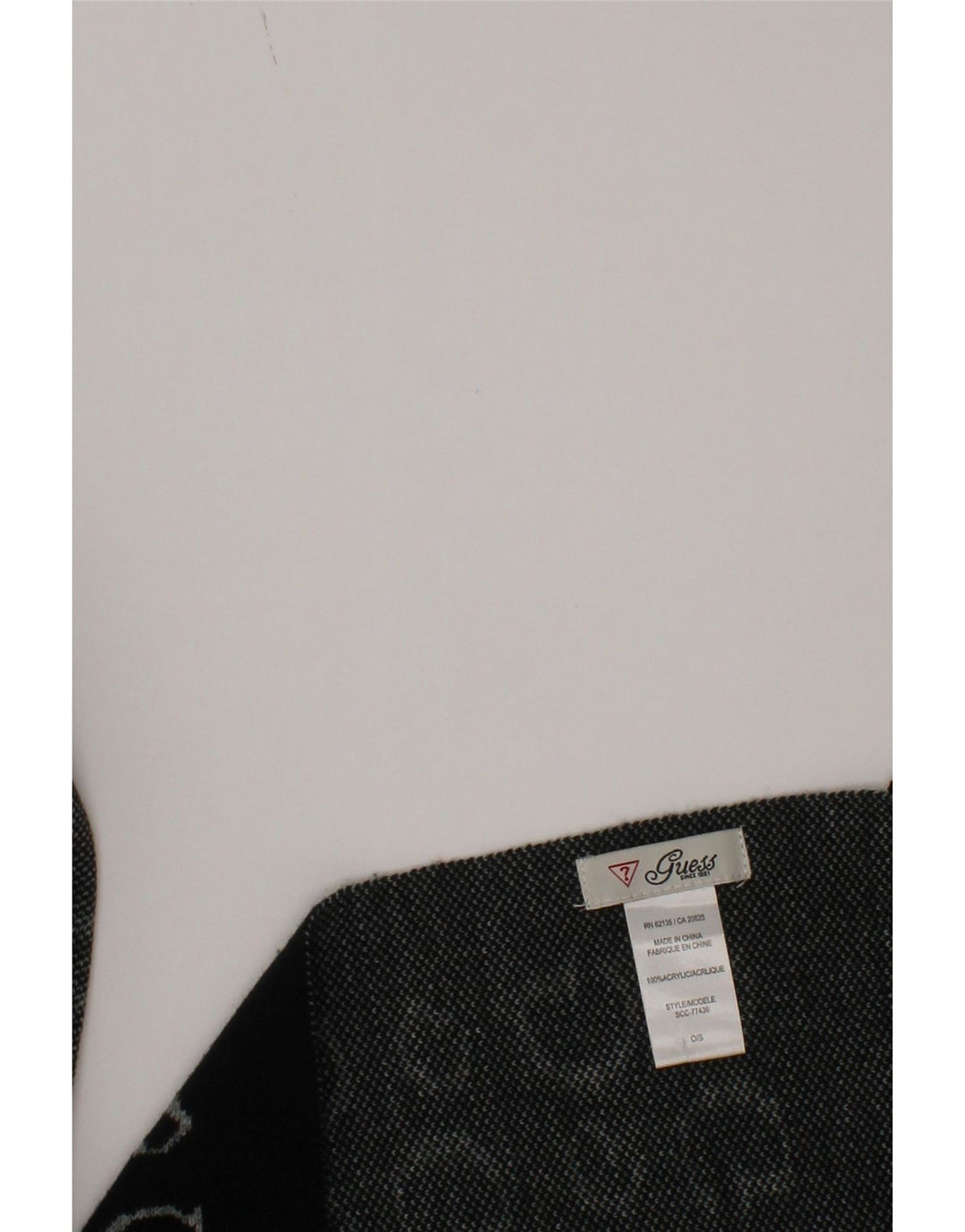 Guess Écharpe rectangulaire graphique pour femme, taille unique, logo en acrylique noir