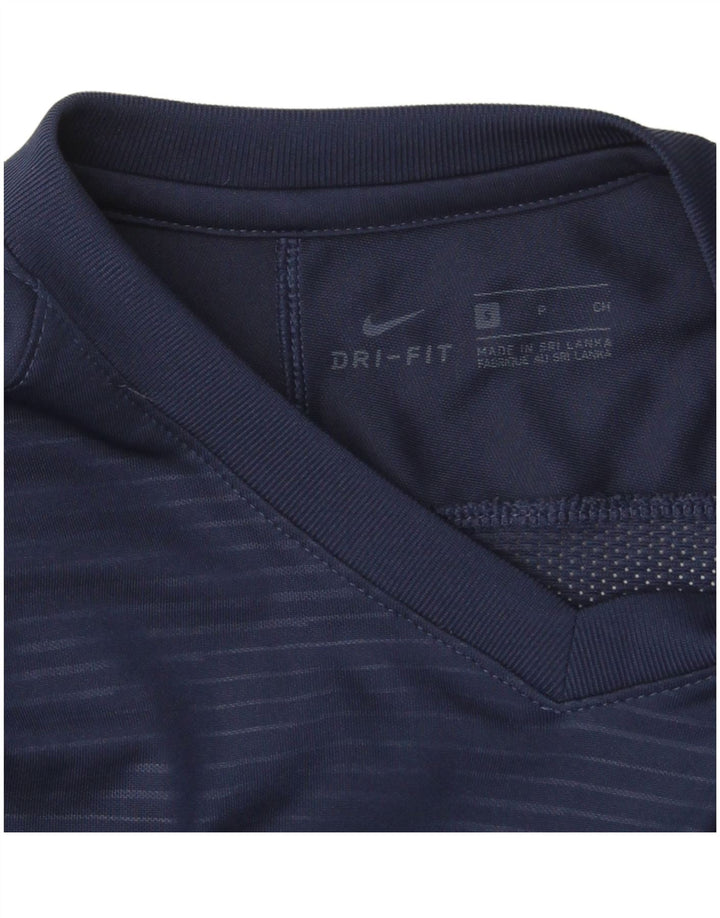 Nike Haut Dri Fit à manches longues pour homme en polyester color block Bleu marine Taille S