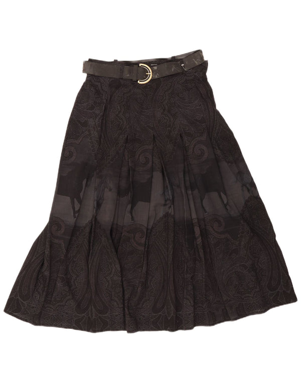 jupe évasée taille haute femme vintage IT 46 Large W28 Black Paisley
