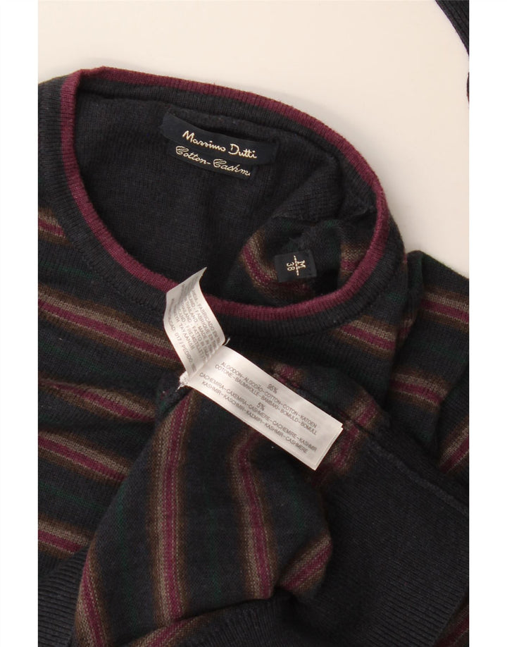 Massimo Dutti Pull ras du cou pour homme EU 38 Bleu marine moyen rayé