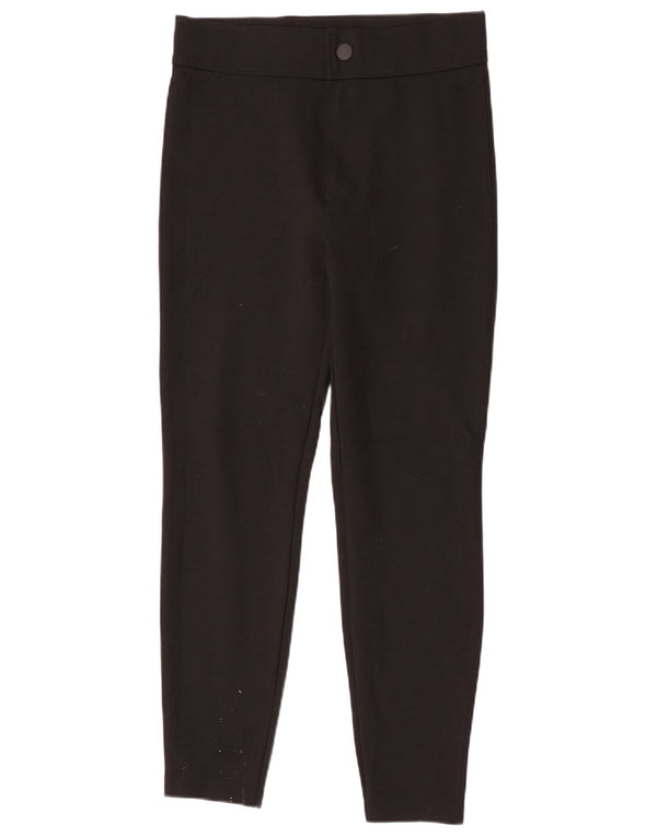 Zara Pantalon décontracté taille haute pour femme Large W30 L28 Noir Viscose
