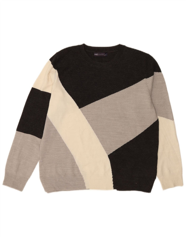 Marks & Spencer Pull ras du cou pour femme UK 14 Large Multicolore