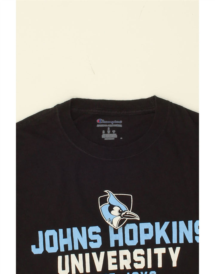 CHAMPION Mens Graphic T-Shirt Top Small Black Vintage Champion and Second-Hand Champion from Messina Hembry 