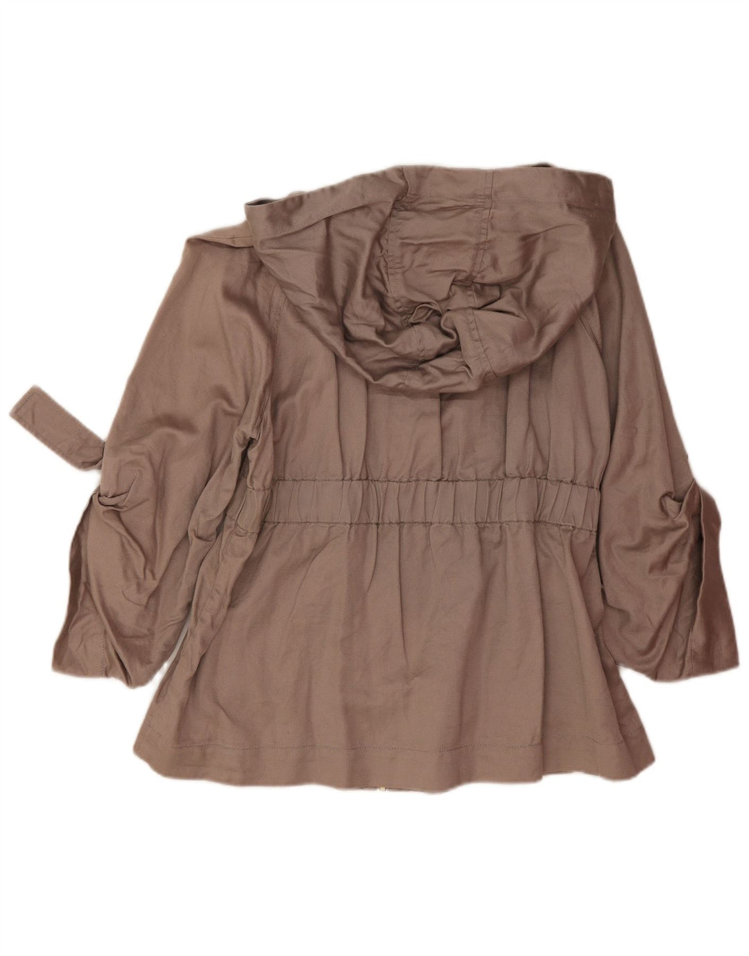 French Connection Veste utilitaire à capuche pour femme UK 14 Large Beige Coton