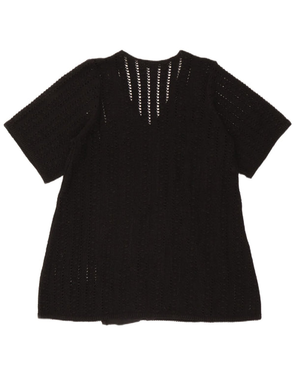 Zara Femme Chemisier Oversize Top UK 10 Petit Noir Polyester