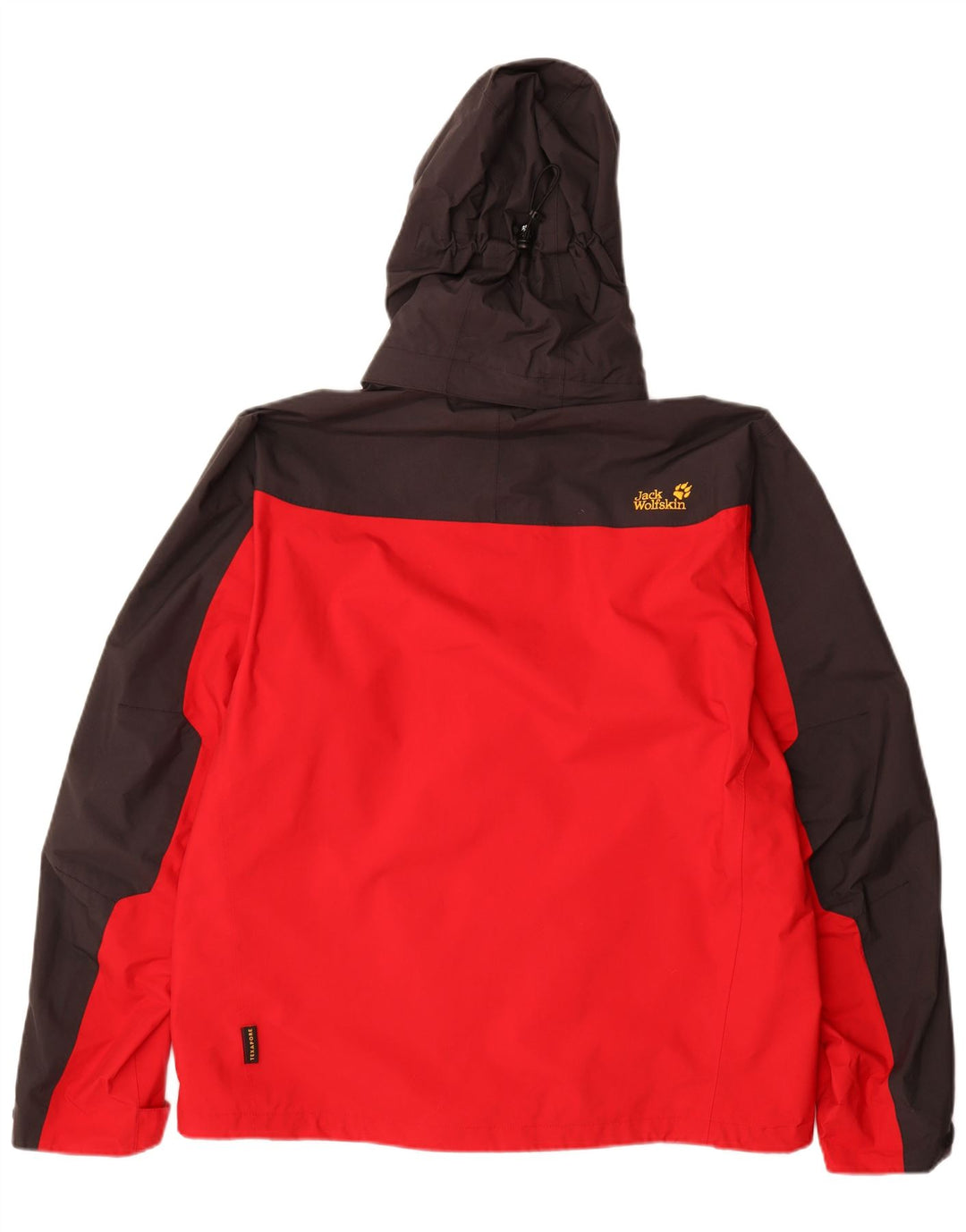 JACK WOLFSKIN Veste de pluie à capuche pour homme UK 40/42 Large Rouge Colourblock