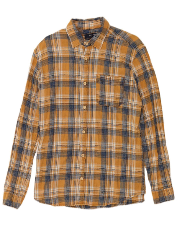 Jack & Jones Chemise en flanelle pour homme en coton à carreaux jaunes