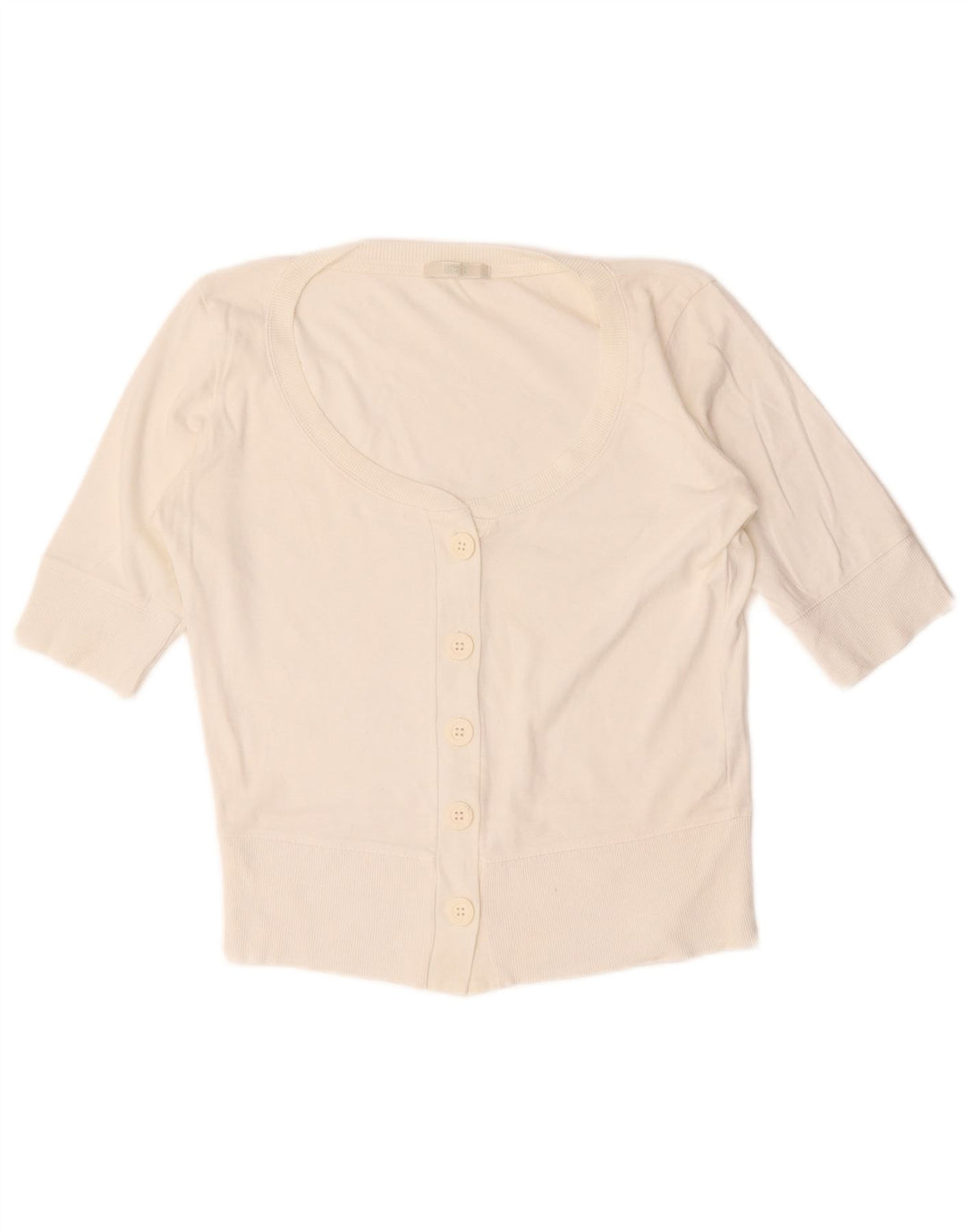 Marks & Spencer Pull cardigan à manches courtes pour femme UK 12 Blanc moyen