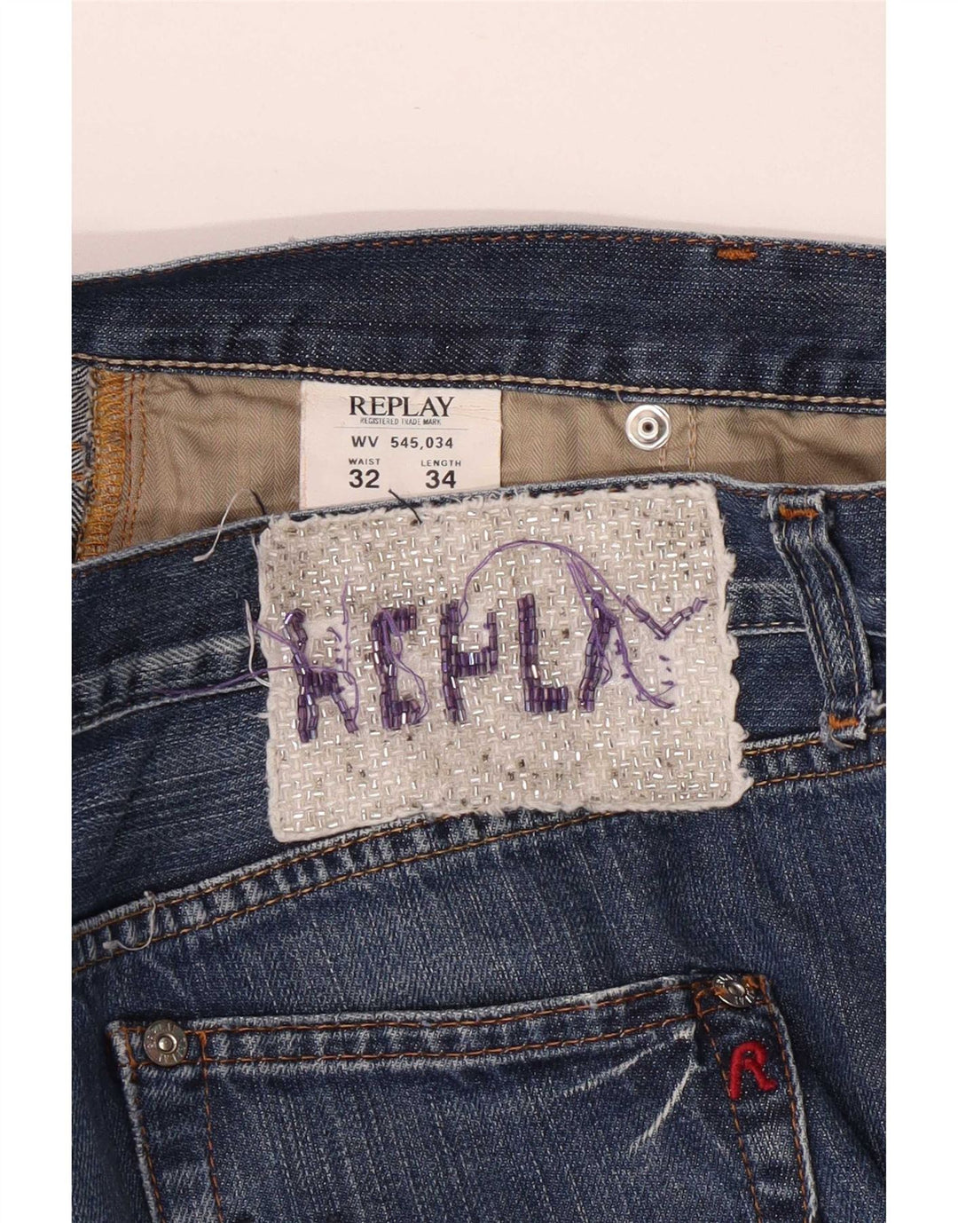 Replay Jean droit femme W32 L34 bleu coton