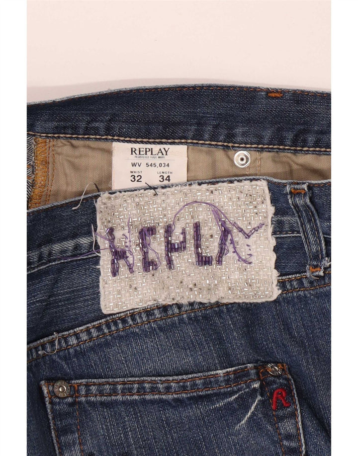 Replay Jean droit femme W32 L34 bleu coton