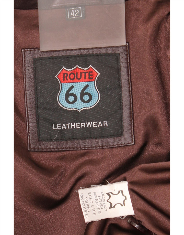 Route 66 Veste blazer en cuir à 3 boutons pour homme UK 42 XL Cuir marron
