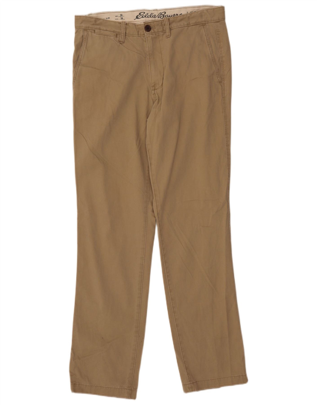 EDDIE BAUER Pantalon Chino Slim Homme W34 L34 Coton Beige