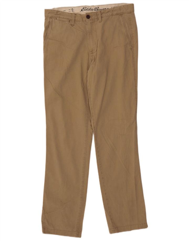 EDDIE BAUER Pantalon Chino Slim Homme W34 L34 Coton Beige