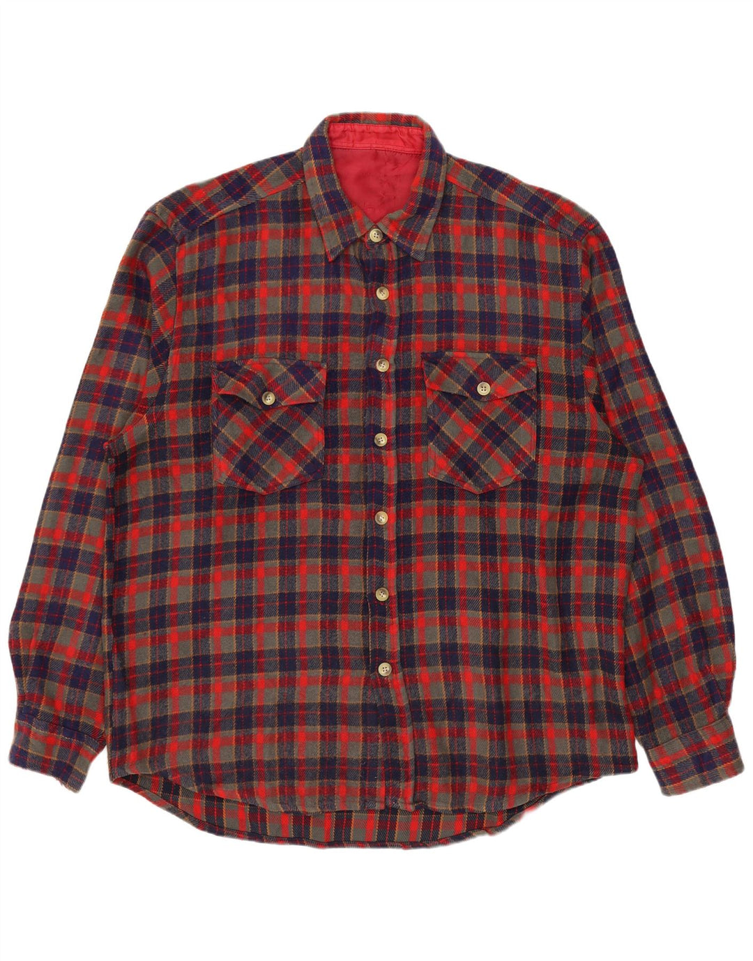 VINTAGE Chemise en flanelle Lumberjack pour homme XL à carreaux rouges