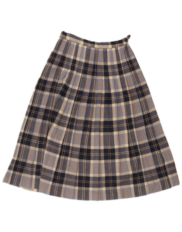 Highland Womens Wrap Jupe EU 38 Moyen W28 Bleu Marine Plaid Laine