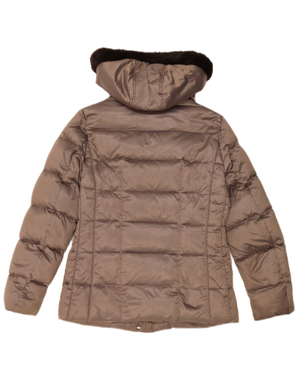 Geox Veste matelassée à capuche Respira pour femme UK 12 Gris moyen Polyester