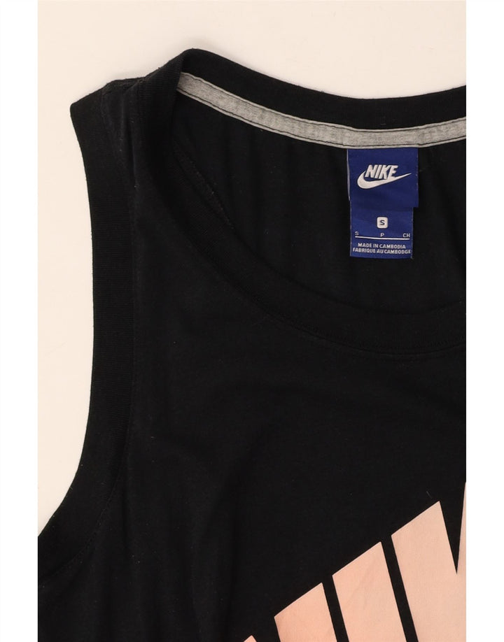 NIKE T-shirt graphique pour femme UK 10 Small Noir