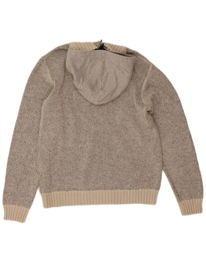 Marlboro Classics Pull à capuche et col boutonné pour homme en coton gris Taille L