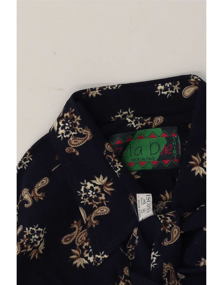 Chemise homme vintage Grande Viscose Paisley Bleu Marine