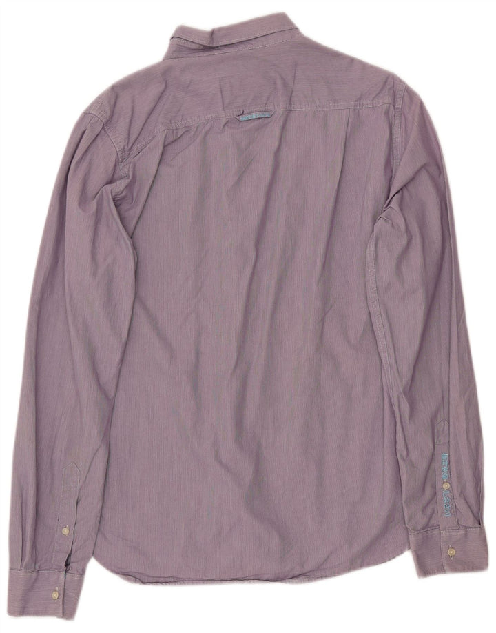 SUPERDRY Chemise Homme Large Violet Fines Rayures Coton